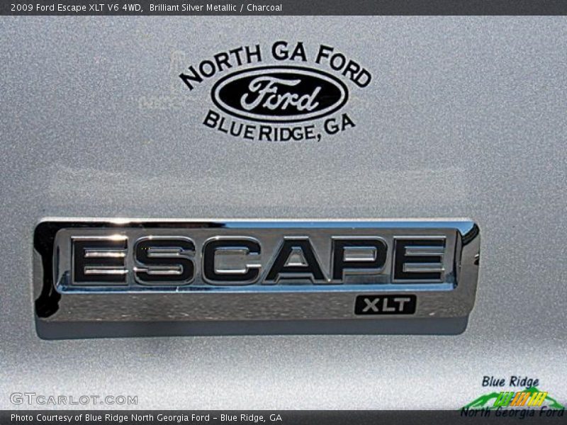 Brilliant Silver Metallic / Charcoal 2009 Ford Escape XLT V6 4WD