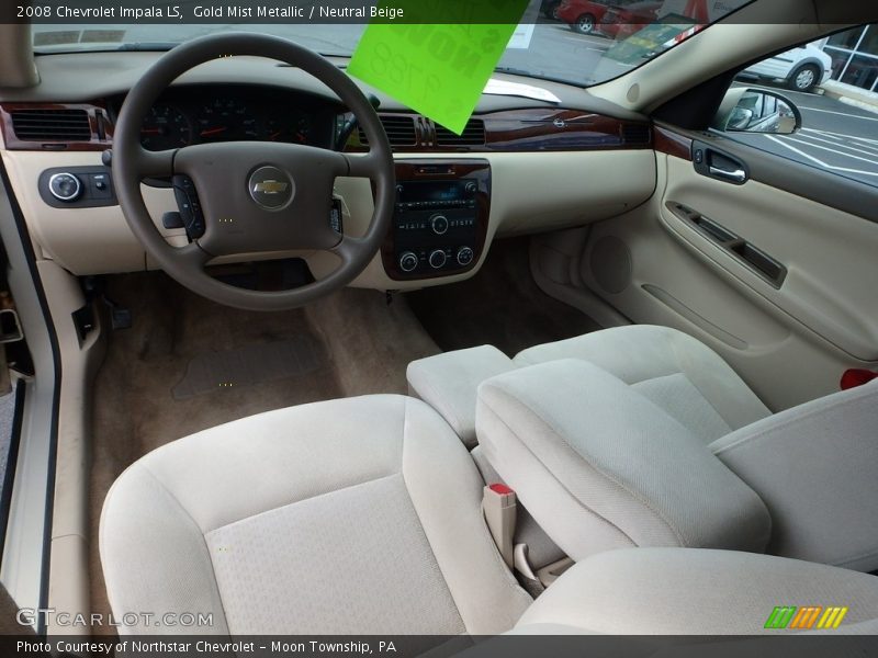 Gold Mist Metallic / Neutral Beige 2008 Chevrolet Impala LS
