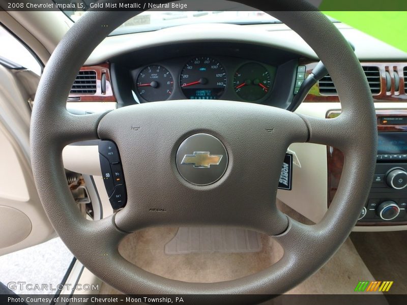 Gold Mist Metallic / Neutral Beige 2008 Chevrolet Impala LS