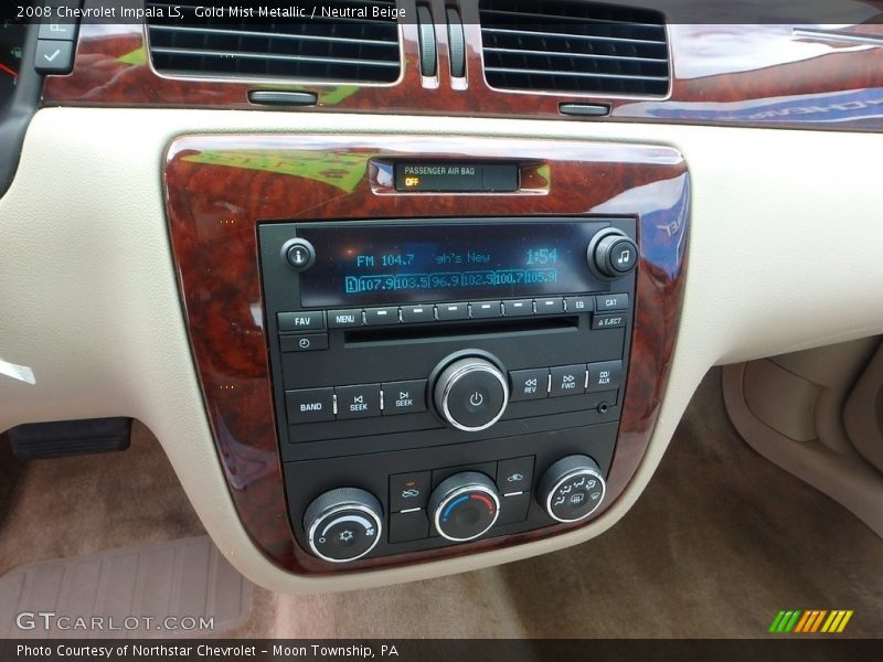 Gold Mist Metallic / Neutral Beige 2008 Chevrolet Impala LS