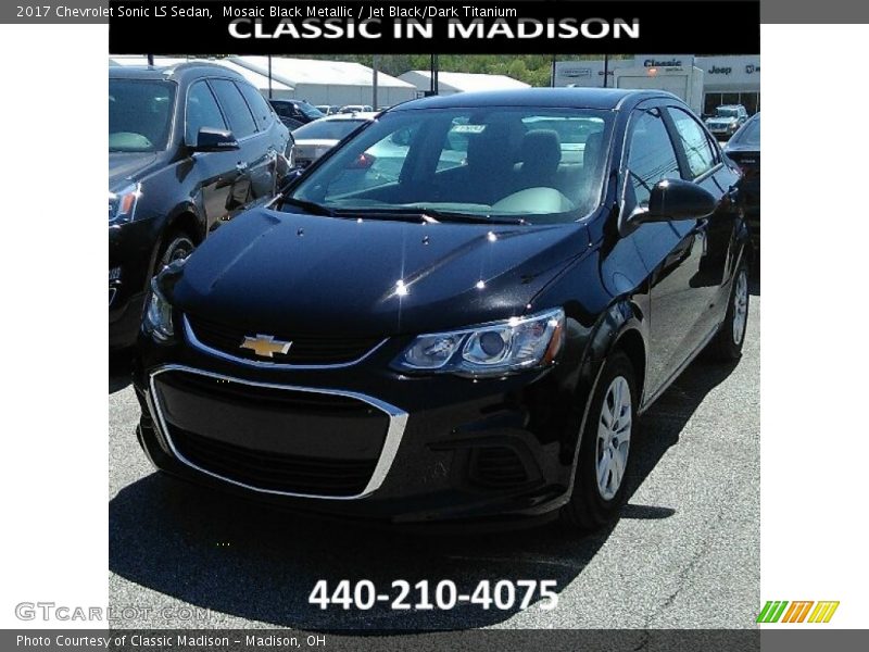 Mosaic Black Metallic / Jet Black/Dark Titanium 2017 Chevrolet Sonic LS Sedan