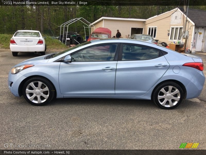 Blue Sky Metallic / Beige 2011 Hyundai Elantra Limited