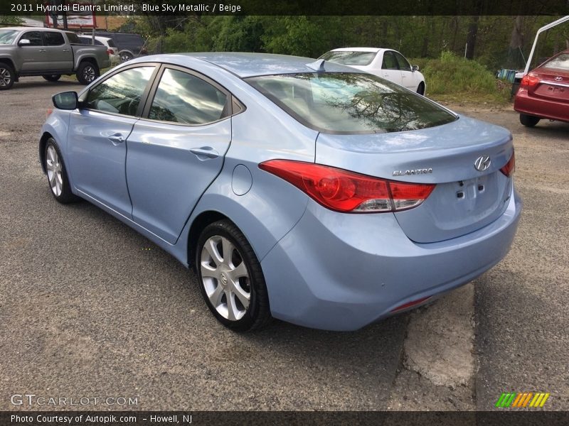 Blue Sky Metallic / Beige 2011 Hyundai Elantra Limited