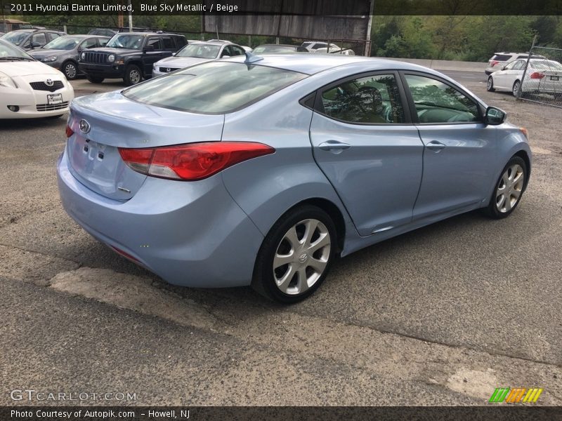 Blue Sky Metallic / Beige 2011 Hyundai Elantra Limited