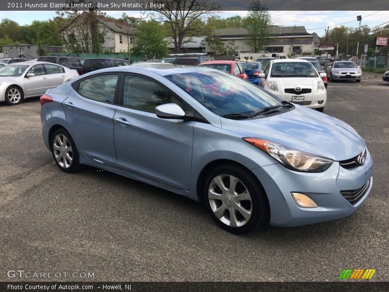 Blue Sky Metallic / Beige 2011 Hyundai Elantra Limited
