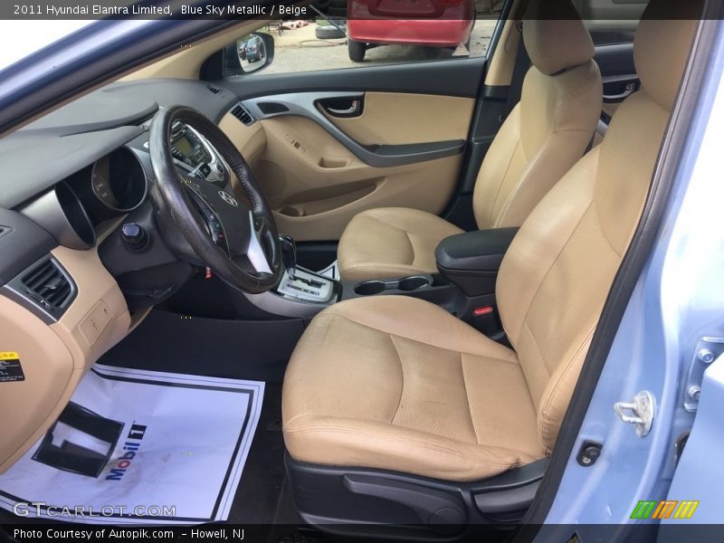 Blue Sky Metallic / Beige 2011 Hyundai Elantra Limited