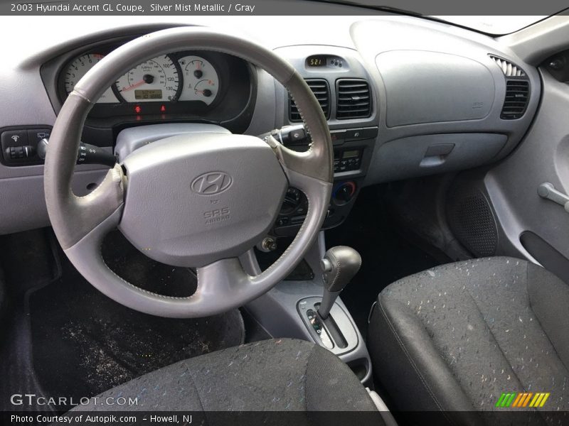 Silver Mist Metallic / Gray 2003 Hyundai Accent GL Coupe