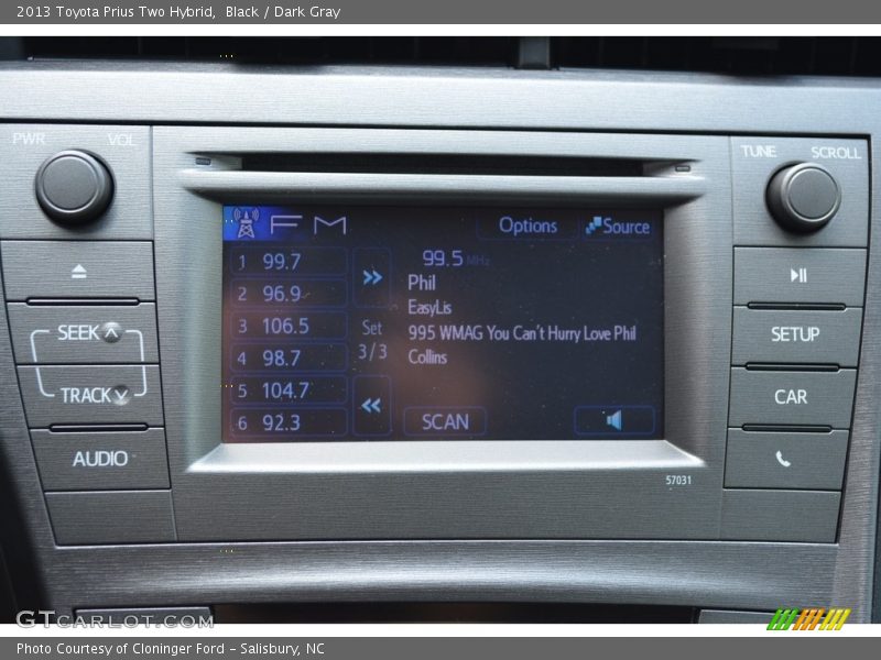Black / Dark Gray 2013 Toyota Prius Two Hybrid
