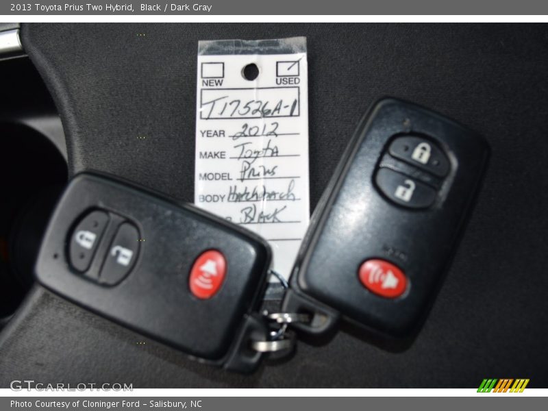Black / Dark Gray 2013 Toyota Prius Two Hybrid