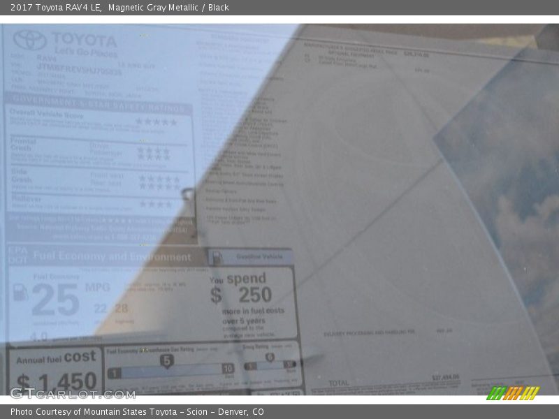 Magnetic Gray Metallic / Black 2017 Toyota RAV4 LE
