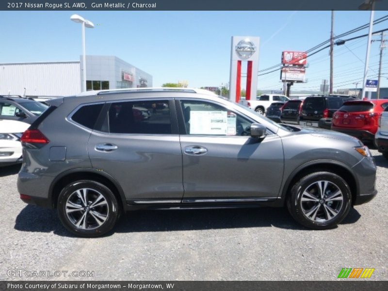 Gun Metallic / Charcoal 2017 Nissan Rogue SL AWD