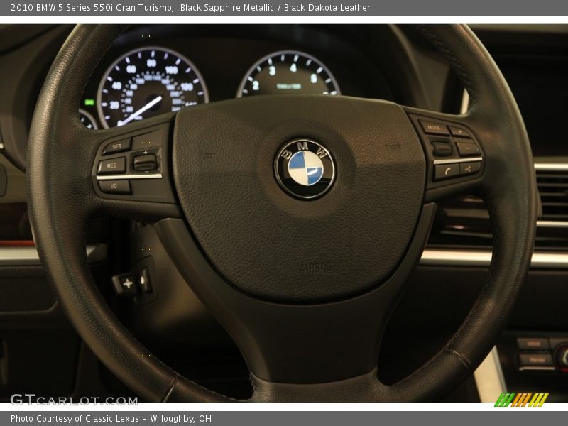 Black Sapphire Metallic / Black Dakota Leather 2010 BMW 5 Series 550i Gran Turismo