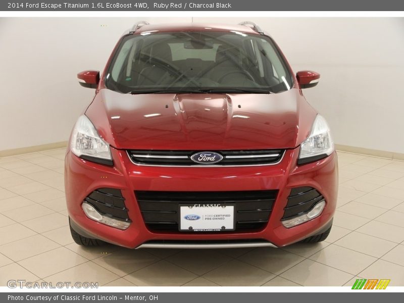 Ruby Red / Charcoal Black 2014 Ford Escape Titanium 1.6L EcoBoost 4WD