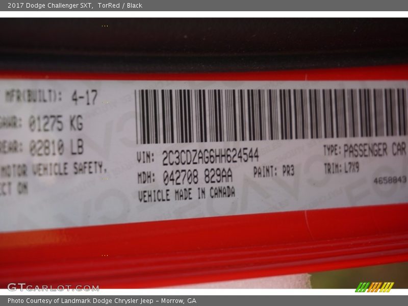 TorRed / Black 2017 Dodge Challenger SXT