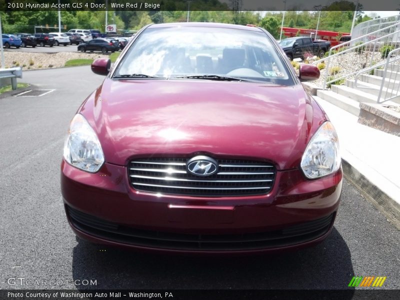 Wine Red / Beige 2010 Hyundai Accent GLS 4 Door