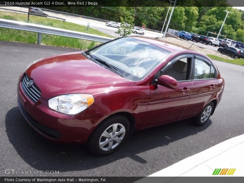 Wine Red / Beige 2010 Hyundai Accent GLS 4 Door