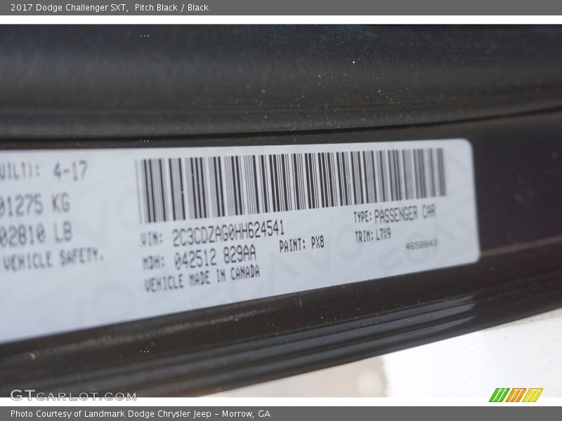Pitch Black / Black 2017 Dodge Challenger SXT