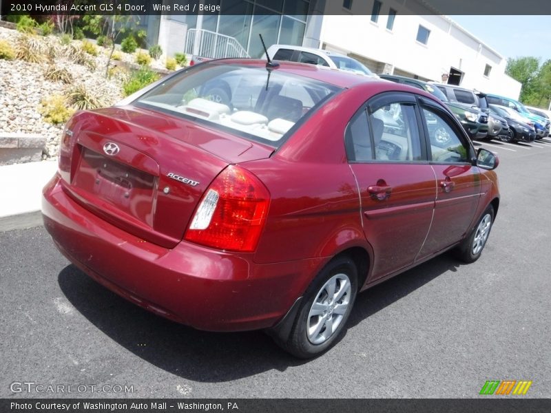 Wine Red / Beige 2010 Hyundai Accent GLS 4 Door
