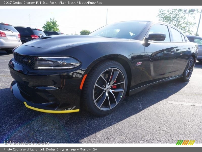 Pitch-Black / Black/Ruby Red 2017 Dodge Charger R/T Scat Pack