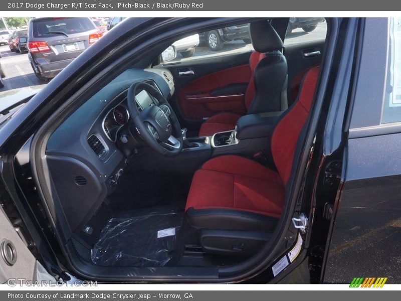 Pitch-Black / Black/Ruby Red 2017 Dodge Charger R/T Scat Pack