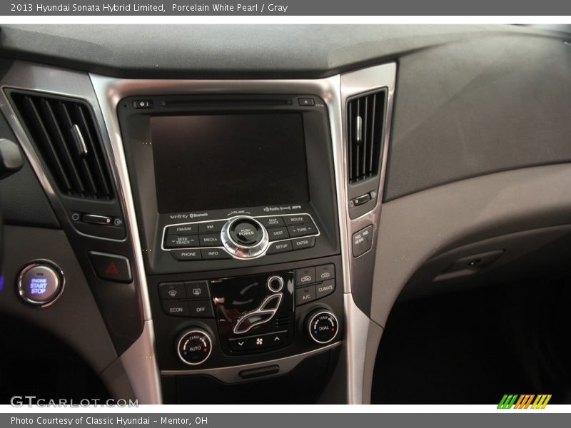 Porcelain White Pearl / Gray 2013 Hyundai Sonata Hybrid Limited