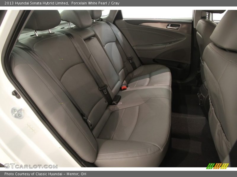 Porcelain White Pearl / Gray 2013 Hyundai Sonata Hybrid Limited