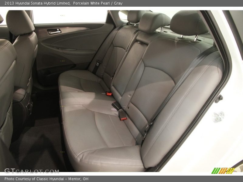 Porcelain White Pearl / Gray 2013 Hyundai Sonata Hybrid Limited