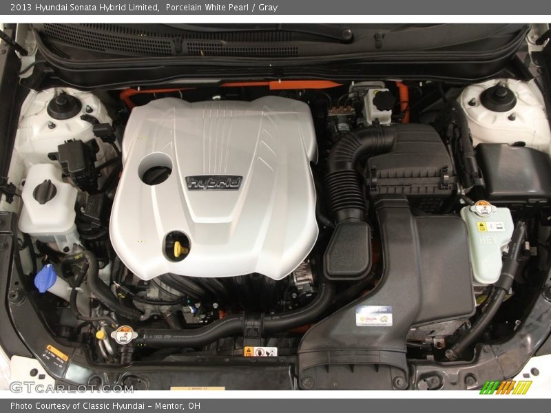 Porcelain White Pearl / Gray 2013 Hyundai Sonata Hybrid Limited