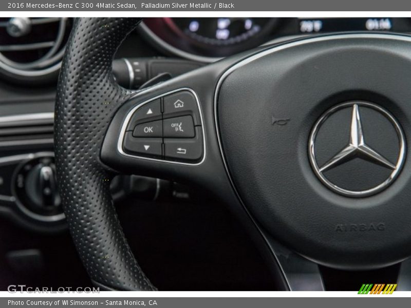 Palladium Silver Metallic / Black 2016 Mercedes-Benz C 300 4Matic Sedan