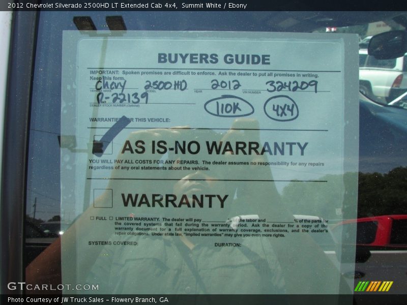 Summit White / Ebony 2012 Chevrolet Silverado 2500HD LT Extended Cab 4x4