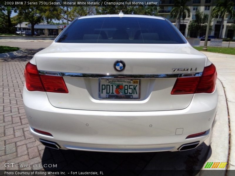 Mineral White Metallic / Champagne Full Merino Leather 2009 BMW 7 Series 750Li Sedan