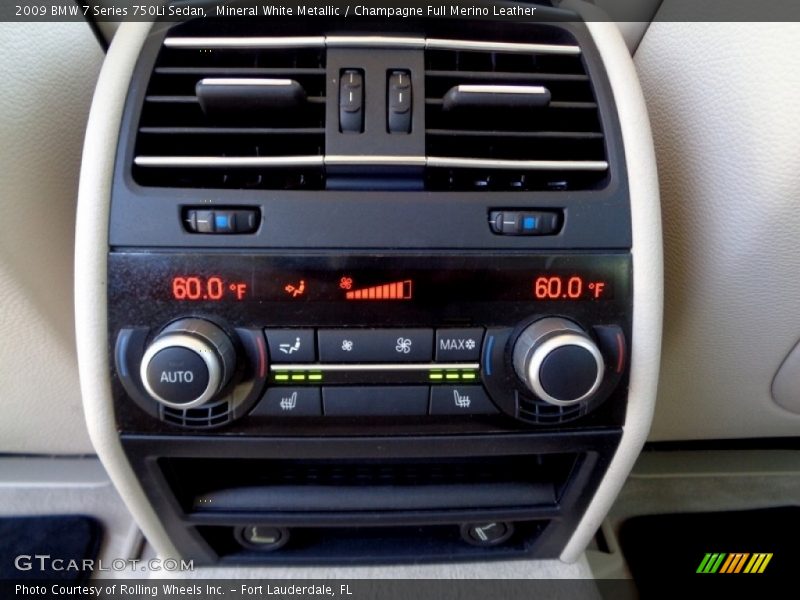 Mineral White Metallic / Champagne Full Merino Leather 2009 BMW 7 Series 750Li Sedan