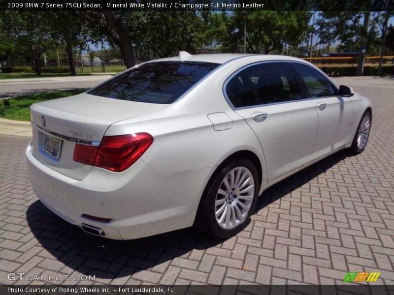Mineral White Metallic / Champagne Full Merino Leather 2009 BMW 7 Series 750Li Sedan