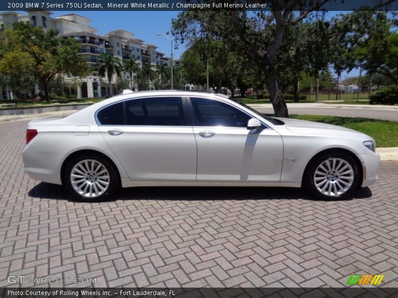 Mineral White Metallic / Champagne Full Merino Leather 2009 BMW 7 Series 750Li Sedan