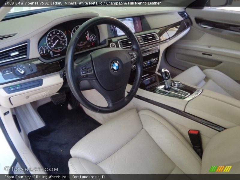  2009 7 Series 750Li Sedan Champagne Full Merino Leather Interior