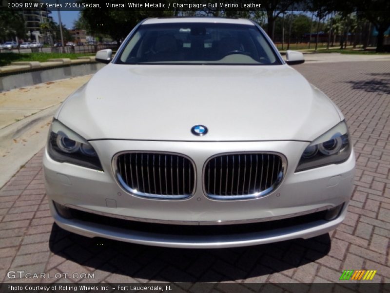 Mineral White Metallic / Champagne Full Merino Leather 2009 BMW 7 Series 750Li Sedan
