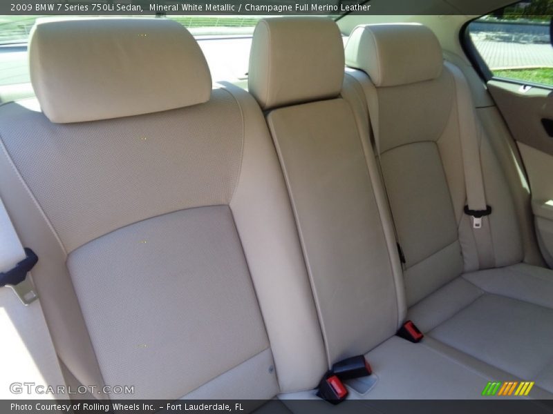 Mineral White Metallic / Champagne Full Merino Leather 2009 BMW 7 Series 750Li Sedan