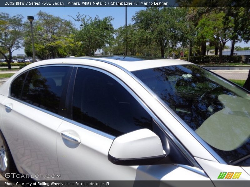 Mineral White Metallic / Champagne Full Merino Leather 2009 BMW 7 Series 750Li Sedan