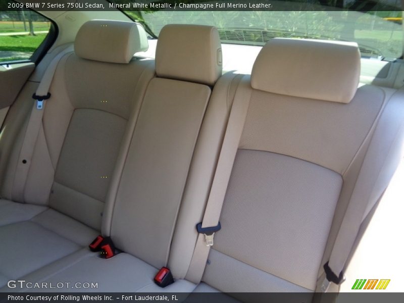Mineral White Metallic / Champagne Full Merino Leather 2009 BMW 7 Series 750Li Sedan