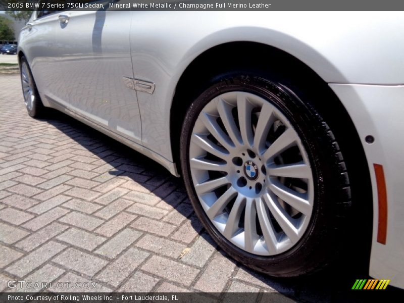 Mineral White Metallic / Champagne Full Merino Leather 2009 BMW 7 Series 750Li Sedan