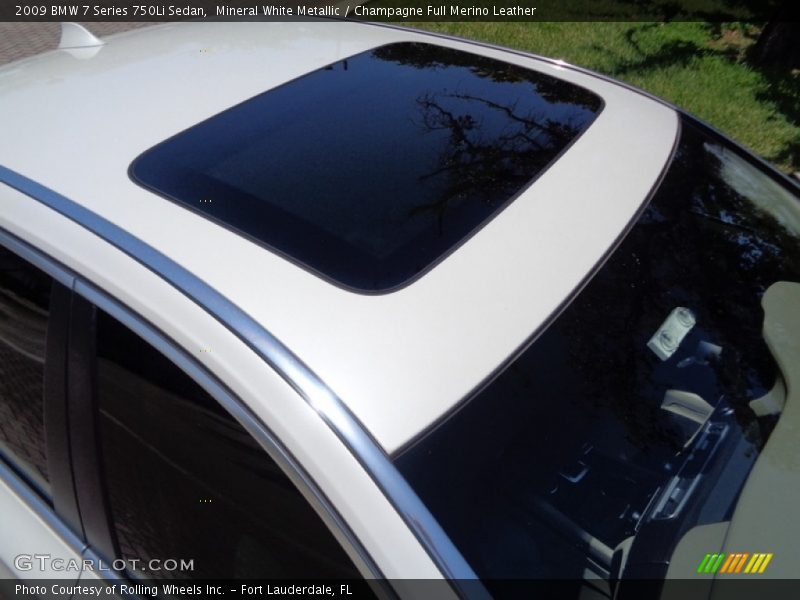 Mineral White Metallic / Champagne Full Merino Leather 2009 BMW 7 Series 750Li Sedan