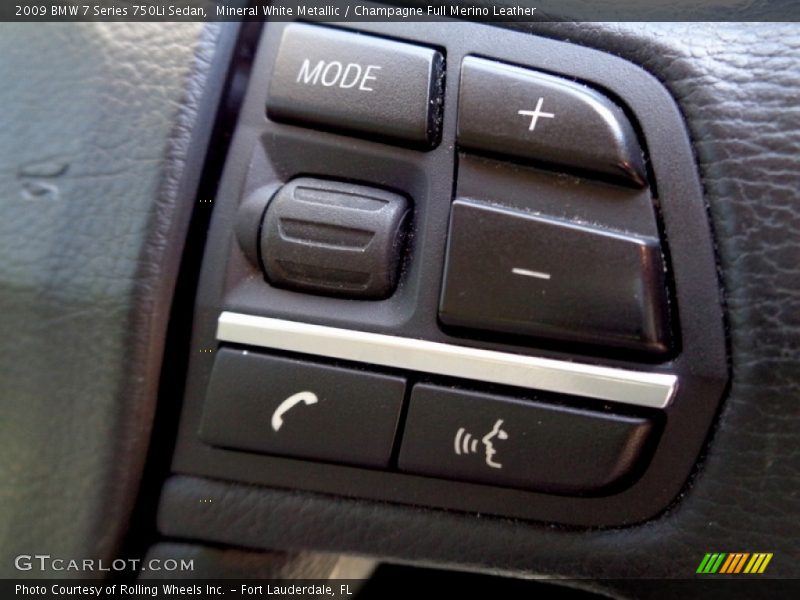 Mineral White Metallic / Champagne Full Merino Leather 2009 BMW 7 Series 750Li Sedan