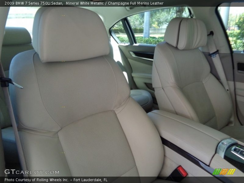 Mineral White Metallic / Champagne Full Merino Leather 2009 BMW 7 Series 750Li Sedan