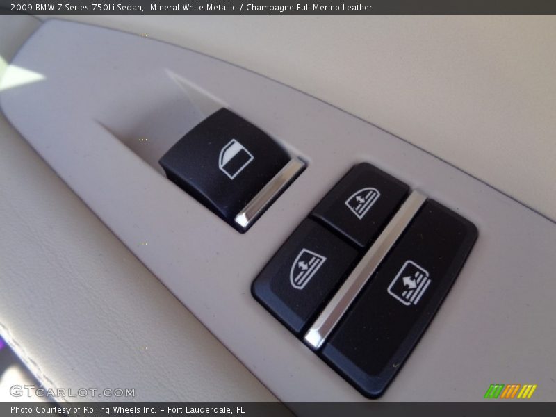 Mineral White Metallic / Champagne Full Merino Leather 2009 BMW 7 Series 750Li Sedan