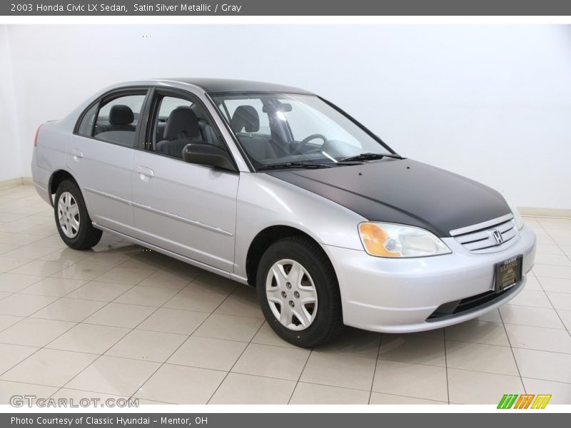 Satin Silver Metallic / Gray 2003 Honda Civic LX Sedan
