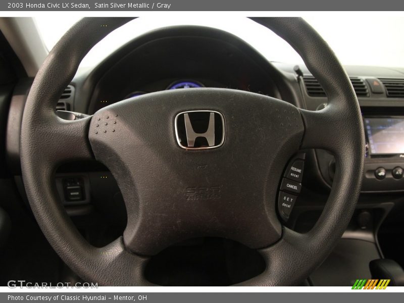 Satin Silver Metallic / Gray 2003 Honda Civic LX Sedan