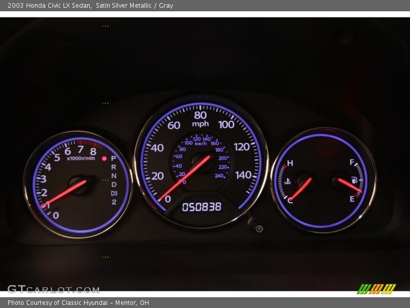 Satin Silver Metallic / Gray 2003 Honda Civic LX Sedan