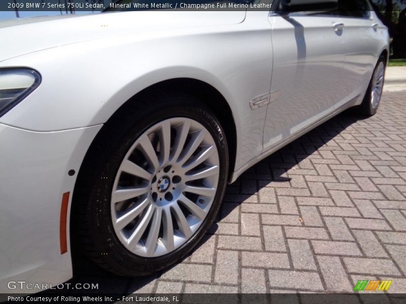 Mineral White Metallic / Champagne Full Merino Leather 2009 BMW 7 Series 750Li Sedan