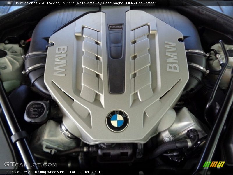 Mineral White Metallic / Champagne Full Merino Leather 2009 BMW 7 Series 750Li Sedan
