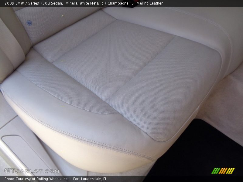 Mineral White Metallic / Champagne Full Merino Leather 2009 BMW 7 Series 750Li Sedan